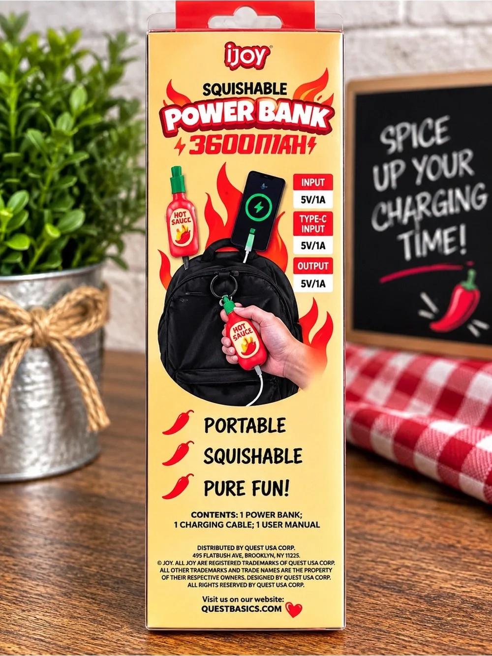 Hot Sauce squishy Power Bank - 3600mAh